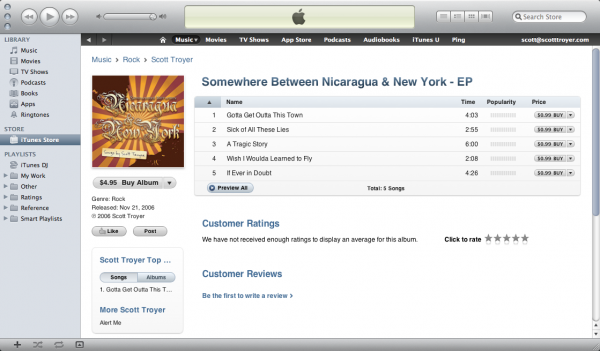 iTunes: Somewhere Between Nicaragua & New York